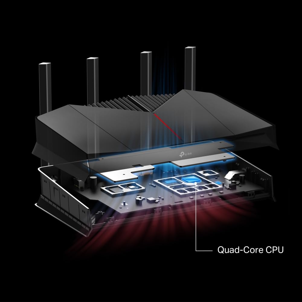 TP-Link Archer GE230 Wi-Fi 7 Gaming Router, WiFi de Doble Banda BE3600, 2 Puertos × 2,5 Gbps + 3 × Puertos Gigabit, MLO, HomeShield, USB 3.0, EasyMesh, Red privada para Gamers, iluminación RGB sin