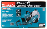 Makita CE002GZ01 Twin 40V Max (80V) Li-ion XGT Brushless 355mm Power Cutter - Baterías y cargador no incluidos