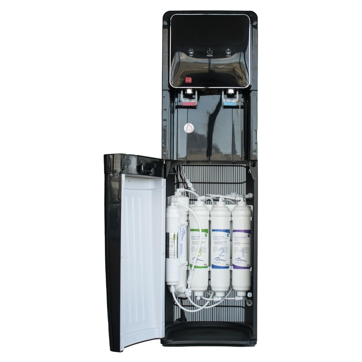Fuente de Agua de ósmosis inversa de 5 etapas: Modelo Eco-Standard Black Cooler RO 2T. Filtro en línea estándar. Salida de Agua fría y Natural o fría y Caliente. Bbagua.