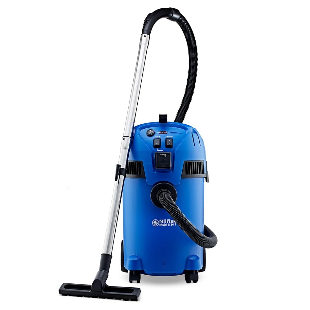 Nilfisk Multi II 30L T Aspirador de Agua y Polvo Potente - Aspiradora de Bricolaje para Sólidos y Liquidos, Seco y Húmedo, Exterior e Interior (1400 W)