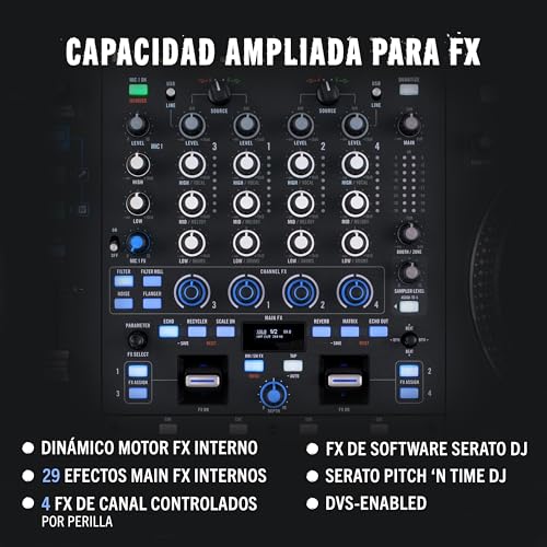 RANE PERFORMER Controlador DJ motorizado de 4 canales, platos 7" con displays, faders Precision Feel, Stem Split, FX Avanzado, Serato DJ Pro incluido