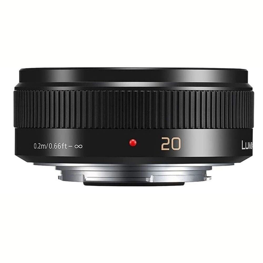 Panasonic LUMIX H-H020AE-K - Objetivo Focal Fija para Cámaras de Montura M4/3 (Focal 20 mm, F1.7, Tamaño Filtro 46 mm, Lentes Asféricas), Negro
