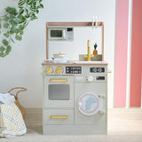 Teamson Kids Cocina Infantil de Madera con huerto, Lavadora Verde, Horno, Fregadero y Accesorios para Juego simbólico en casa