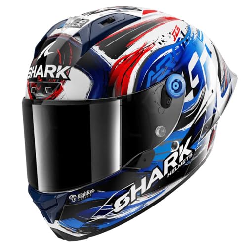 SHARK, Casco Moto Integral AERON GP FIM REPLICA ZARCO SIGNATURE White Black Blue WKB, XS