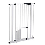 Ferplast Barrera de separación para perros y gatos PET GATE Barrera de interior, Valla, Robusto metal pintado Blanco y plástico, Cierre de seguridad, Abre en los dos sentidos, 73 x h 105 cm