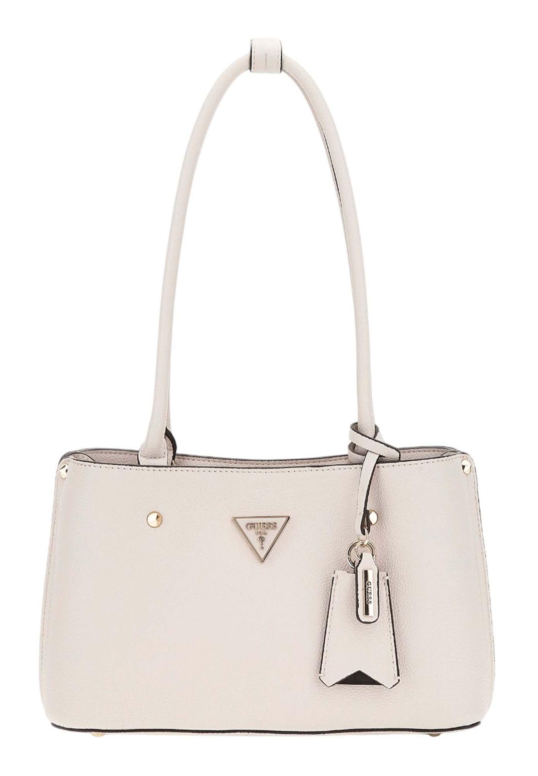 GUESS Meridian Shoulder Satchel, Hand Bag Women, Beige, One Size