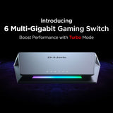 D-Link DMS-106XT Switch Multigigabit para Gaming, 5 Puertos LAN 2.5 Gigabit, 1p LAN 10 Gigabit, sin gestión, diseño avanzado con Leds, Turbo Mode, IGMP Snooping, priorización Inteligente