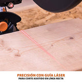 Evolution Power Tools R255SMS-DB ingletadora, Sierra ingletadora deslizante multimaterial de 255 mm, con doble bisel y paquete plus, hasta 300 mm x 90 mm, 5° a izquierda y derecha, inglete de 50°
