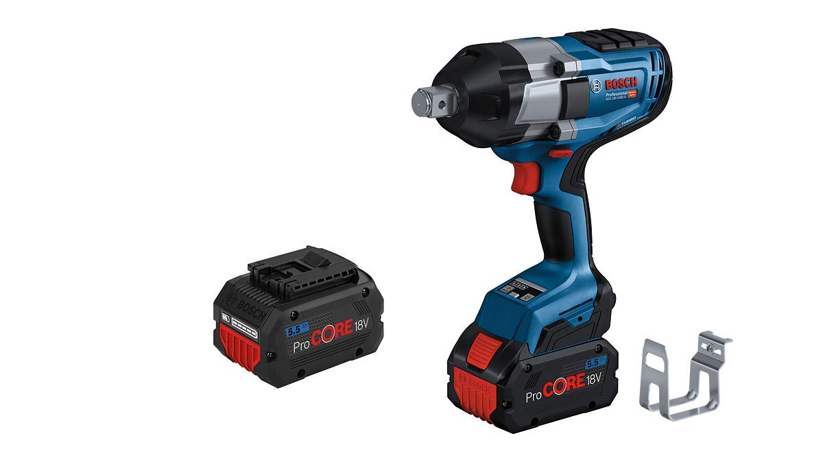 Bosch Professional BITURBO GDS 18V-1050 H - Atornillador de impacto a batería (18V, 1050 Nm, tornillos hasta M24, 2 baterías ProCORE18V 5.5Ah, en L-BOXX)