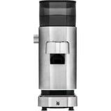 WMF Lumero - Molinillo de café espresso eléctrico, 150 W, botones táctiles LED, 40 grados de molienda, contenedor de harina de café, acero inoxidable Cromargan mate