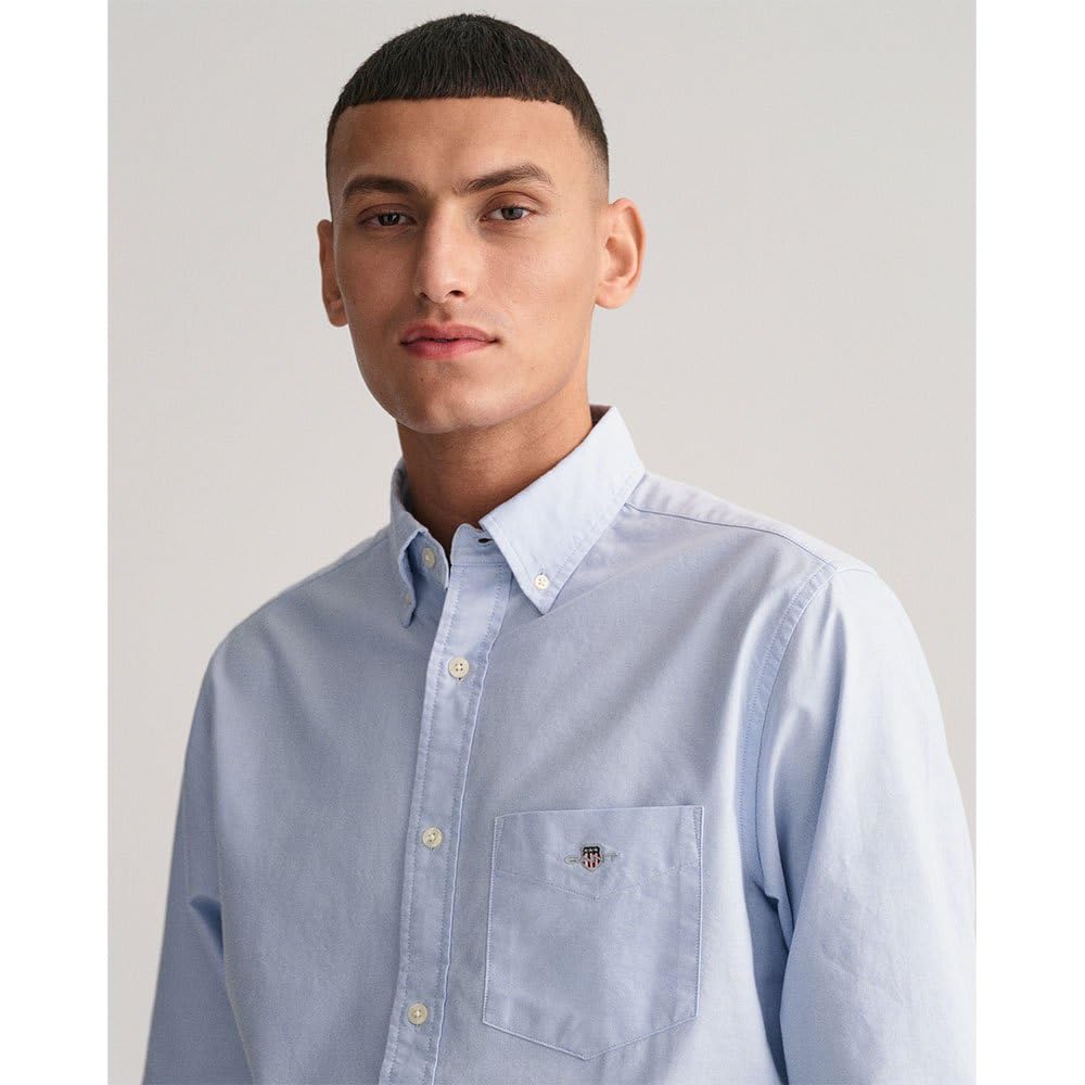 GANT Reg Oxford Shirt Camisa, Light Blue, XL para Hombre