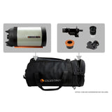 Celestron 94026 Bolsa para telescopio de 8” para tubos ópticos Schmidt Cassegrain y EdgeHD – Estuche resistente al agua duradero con compartimentos protectores, bolsillo para accesorios, correa, negro