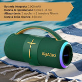 IRRADIO IR-H68, Altavoz Bluetooth, difusor inalámbrico Colorido y Potente, Sonido Hi-Fi, Luces LED RGB, Impermeable IPX6, 50 W de Potencia, función True Wireless estéreo, Ideal para Escuchar en