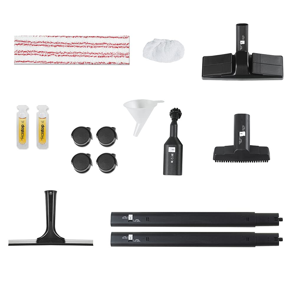 Polti Vaporetto Classic 65, Limpiador a Vapor con Caldera de Alta Presión hasta 4 bar, Potencia 1500 W, Tapón de Seguridad, Capacidad 1,3 L, Made in Italy, 7 Accesorios Incluidos, Gris y Verde