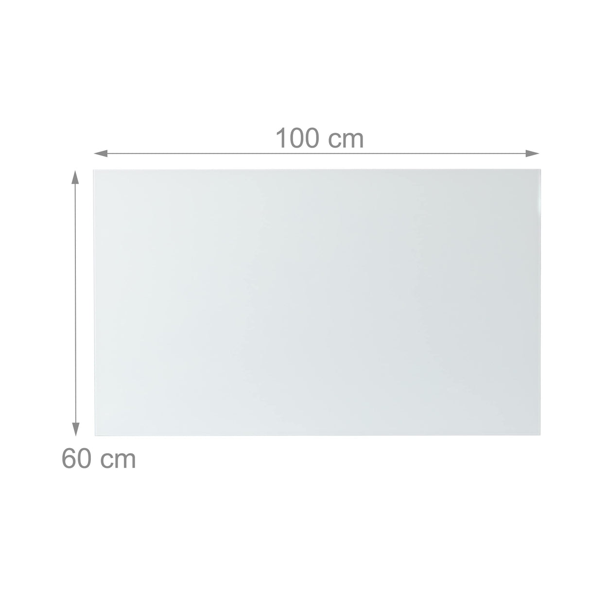 Relaxdays Pizarra Magnética Grande, Cristal, Blanco, 100 x 60 cm