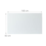 Relaxdays Pizarra Magnética Grande, Cristal, Blanco, 100 x 60 cm
