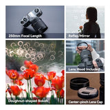 TTArtisan Lente de Cuerpo de Metal F5.6 Reflex (Doughnut Bokeh) de 250 mm Compatible con Montura M42, Color Negro