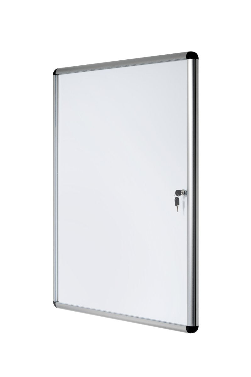 Bi-Office Enclore - Vitrina de interior Magnética para 4 Hojas A4, con Puerta de Aluminio y Cerradura, 500 x 674 mm