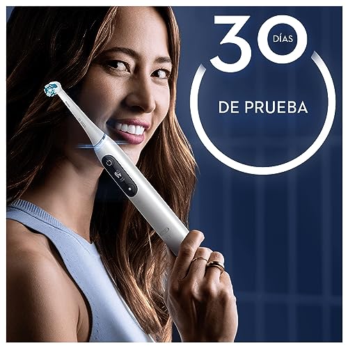 Oral-B iO 9 Cepillo de Dientes Eléctrico con Mango Recargable, 3 Cabezales y Estuche de Viaje con Cargador, Diseñado por Braun, Regalos Originales para Mujer y Hombre - Blanco