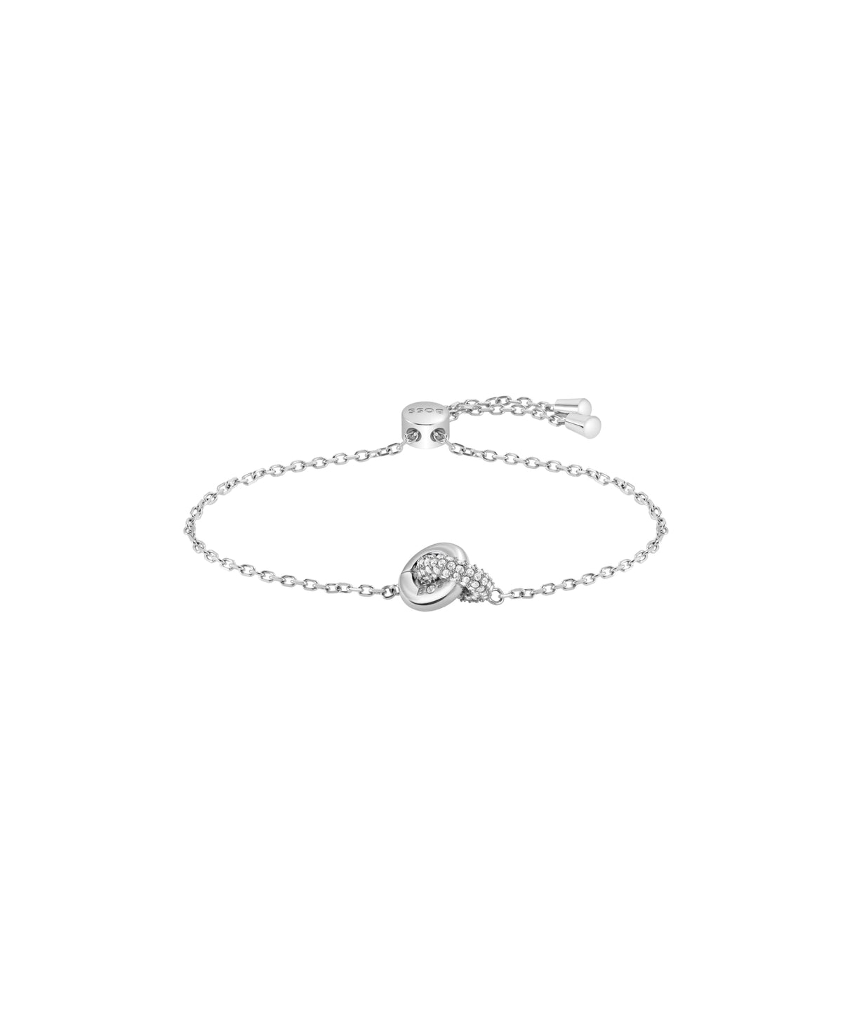 BOSS Jewelry Pulsera para Mujer Colección LIVE PRECIOUS en Acero Inoxidable con Anillos Entrecruzados y Cristales - 1580756
