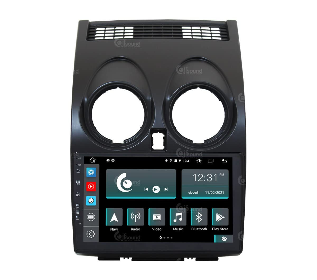 JF-039NQ-X9 Autorradio de Ajuste Personalizado Compatible con Nissan Qashqai Android GPS Bluetooth WiFi Dab USB Pantalla táctil Full HD 9" procesador de 8 núcleos y comandos de Voz