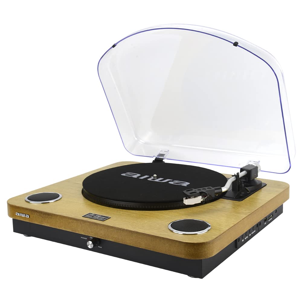 AIWA GBTUR-120WDMKII: Tocadiscos de Madera, Bluetooth, 3 velocidades, radio FM, SD y USB