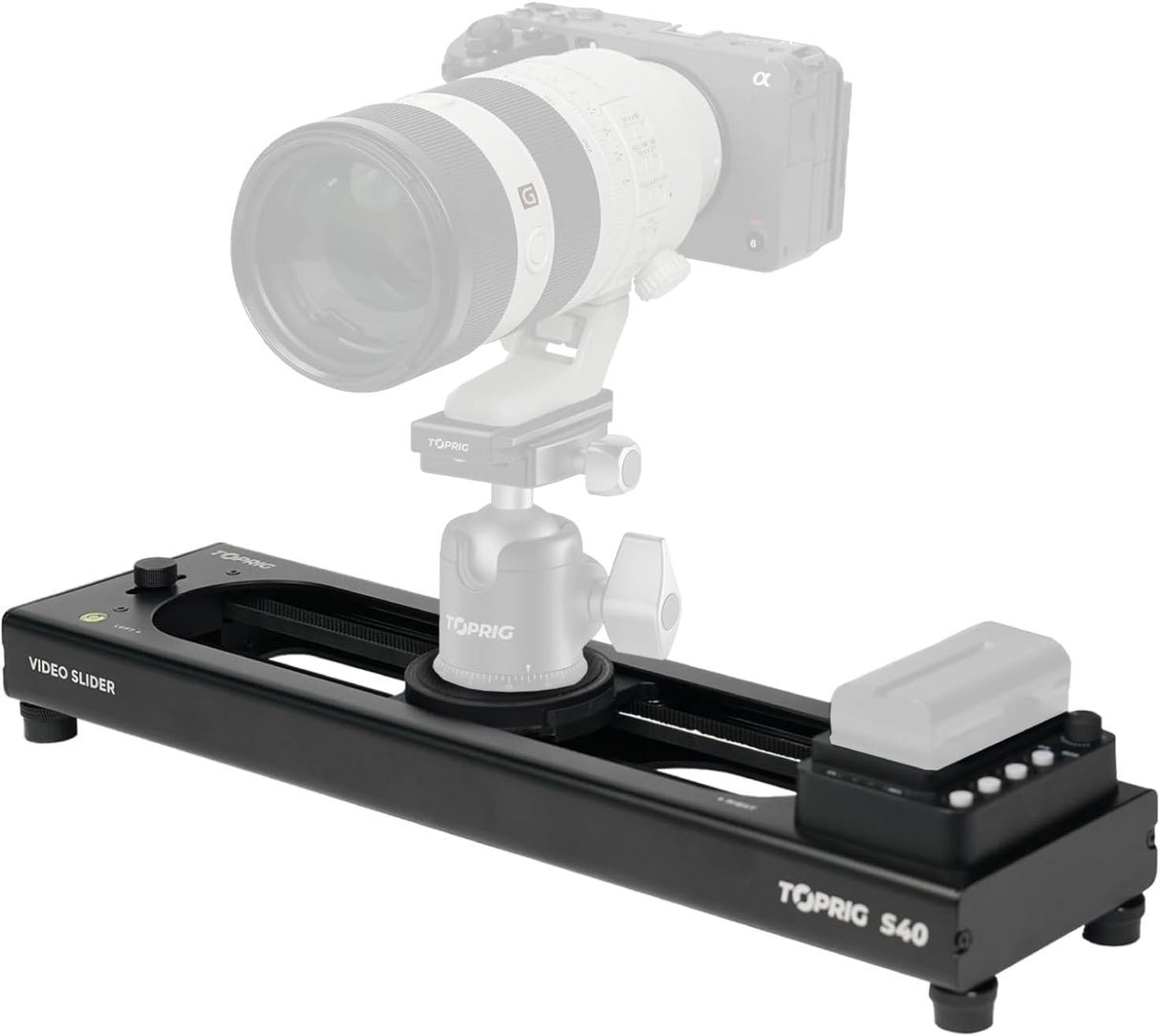 Accsoon - Toprig S40 - Deslizador de cámara motorizado para grabación de vídeo - Carga máx. Carga hasta 2,5 kg Vertical y 4 kg Horizontal - Distancia máxima de Desplazamiento: 225 mm