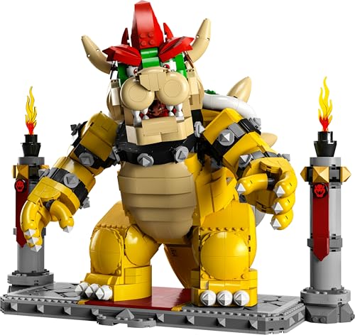 LEGO Super Mario El Poderoso Bowser, Maqueta 3D para Construir, Figura Articulada, Casa Decoración, Coleccionable Mario Bros, Idea de Regalo para Adultos 71411