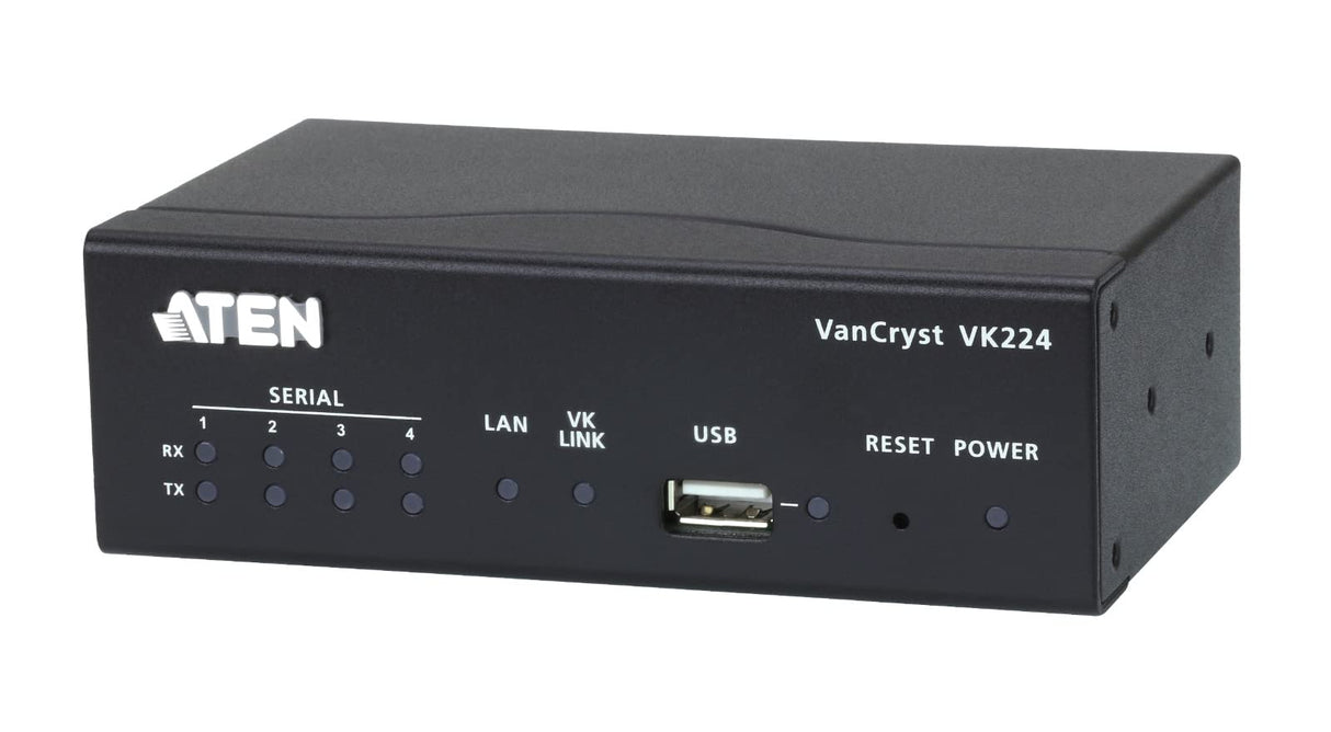 ATEN VK224 60661R - Caja de ampliación Serie RS232 de 4 Puertos para Unidad de Control de Agua VK2100, Color Negro