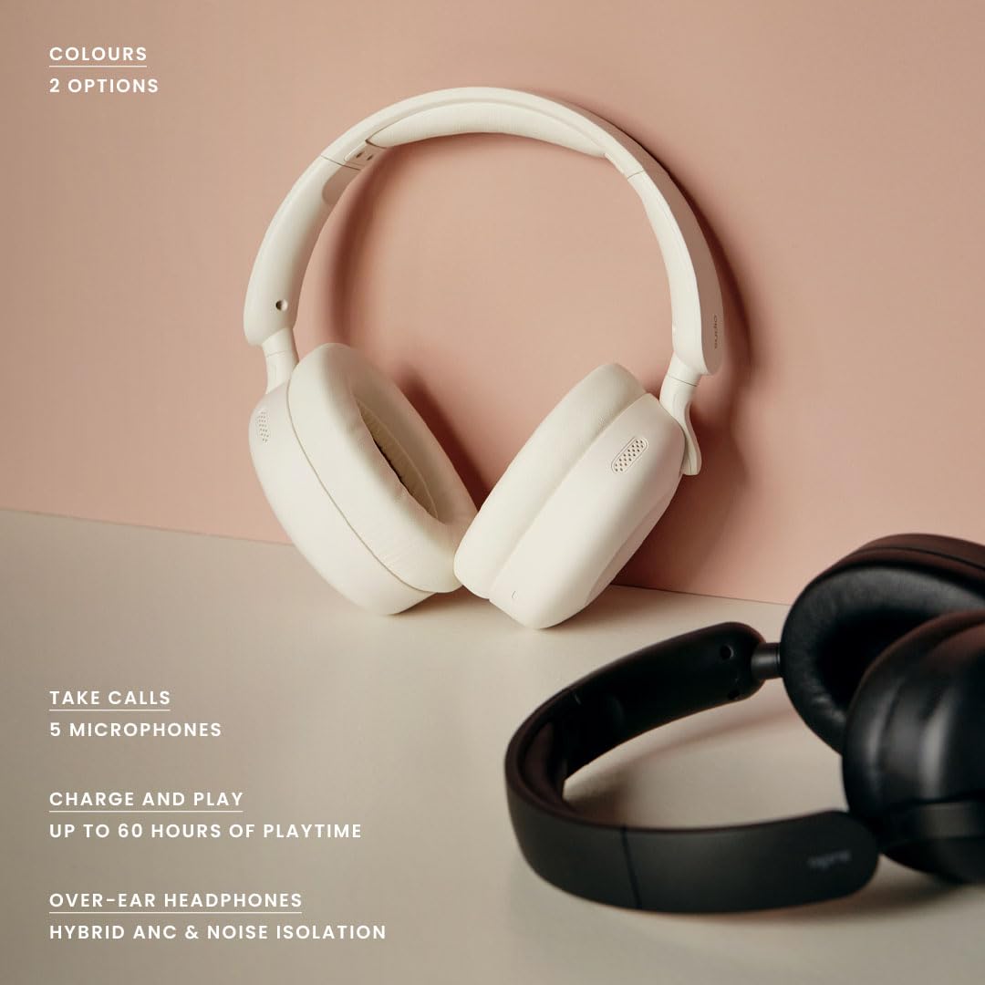 Sudio K2 Black Over-Ear Headphones, Hybrid Active Noise Cancellation, con micrófono Integrado, Carga a través de USB-C, hasta 35 Horas de reproducción, Panel táctil, Sonido de Cristal Premium