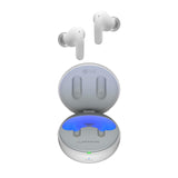 LG Electronics Auriculares Tone Free DT80Q, Bluetooth 5.2 con Sistema de Sonido Meridian y Función de Carga Rápida, Blanco