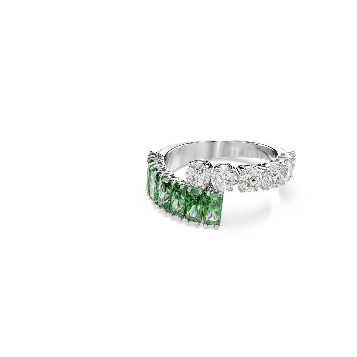 Swarovski Anillo Matrix, Tallas mixtas, Verde, Baño de rodio