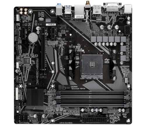 GIGABYTE A520M DS3H AC Placa Base - Procesadores AMD Ryzen Serie 5000, VRM de 5+3 Fases, hasta 4733 MHz DDR5 (OC), 1xPCIe 3.0 M.2, LAN GbE, WiFi 5, USB 3.2 Gen 1