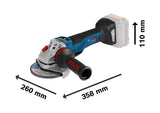 Bosch Professional 18V System GWS 18V-10 PSC - Amoladora angular a batería (Brushless, Ø 125 mm, vel. regulable 4500 - 9000 rpm, Connectivity, hombre muerto, 2 baterías ProCORE 5.5Ah, en L-BOXX)