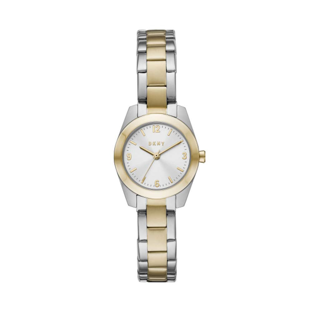 DKNY Reloj para mujer Nolita, movimiento de tres manecillas, 26mm 2T Plata/Oro Caja de acero con correa de acero, NY2922