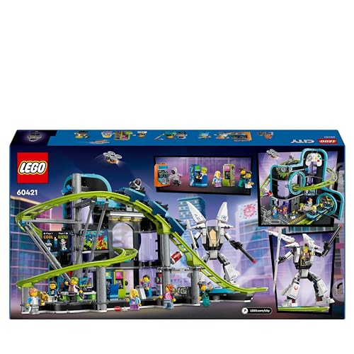 LEGO City Montaña Rusa de Robot World de Juguete para Parque de Atracciones con 8 Minifiguras, Regalo para Niños y Niñas de 8 Años o Más, Juego Creativo de Aventuras 60421