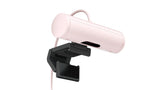 Logitech Brio 500 HD Webcam Ajuste Luz, Modo Visualización, Mics Duales con Reducción Ruido, Cubierta Privacidad Cámara Web, Admite MS Teams, Google Meet, Zoom, Cable USB-C, Webcam Streaming - Rosa