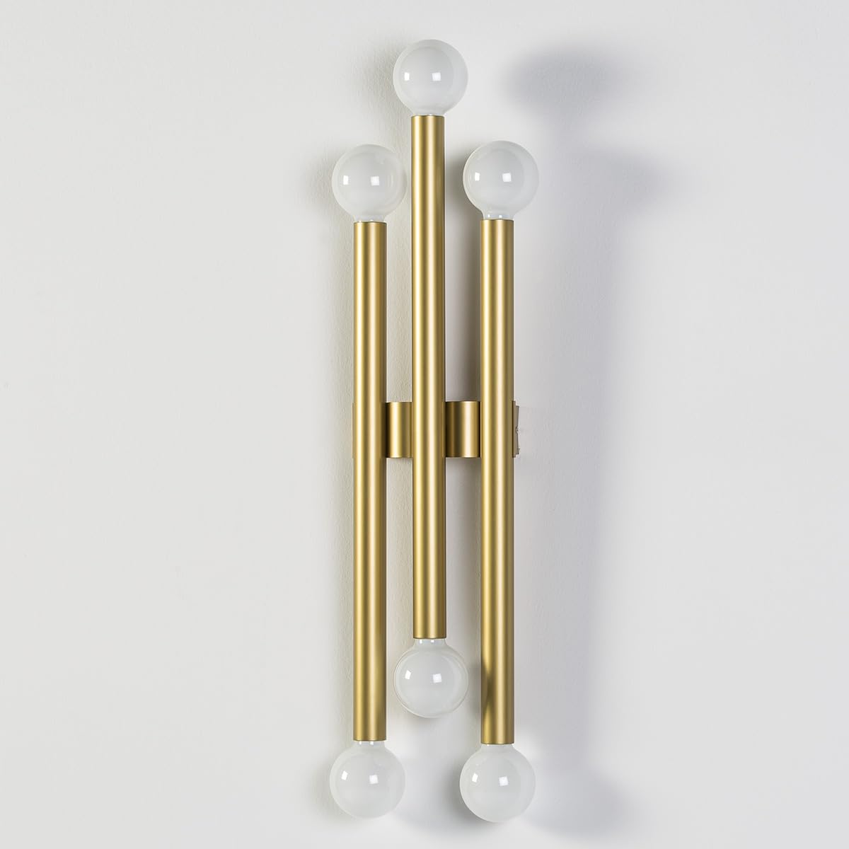 APLIQUE 25X13X98 METAL DORADO CON BOMBILLAS