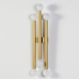 APLIQUE 25X13X98 METAL DORADO CON BOMBILLAS