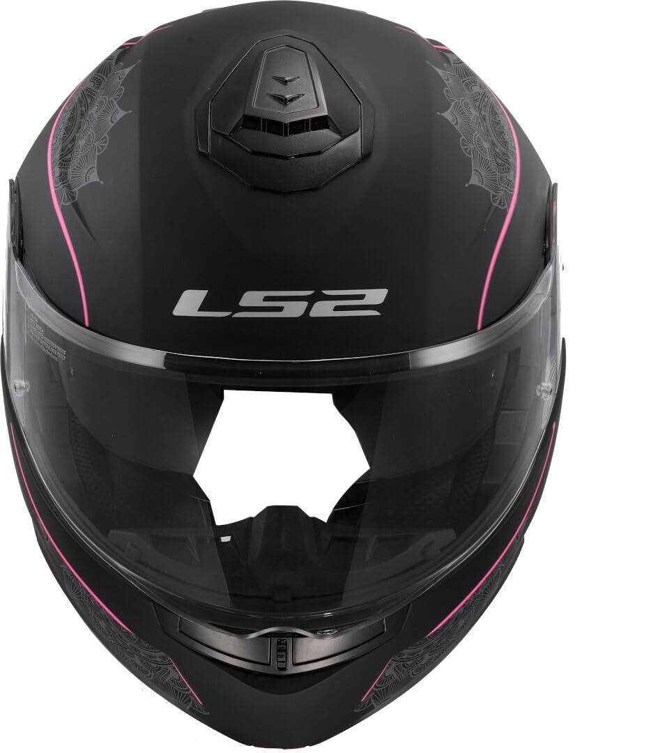 LS2, Casco modular moto STROBE II LUX negro rosa, S