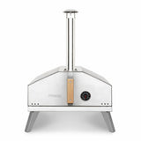 Horno de pizza a gas H.Koenig GINO440, Acero inox, Superficie 30.5x30.5 cm, Piedra de pizza Cordierite, hasta 450°C, Puerta y chimenea desmontables, Termómetro incorporado, Pizza peel incorporada