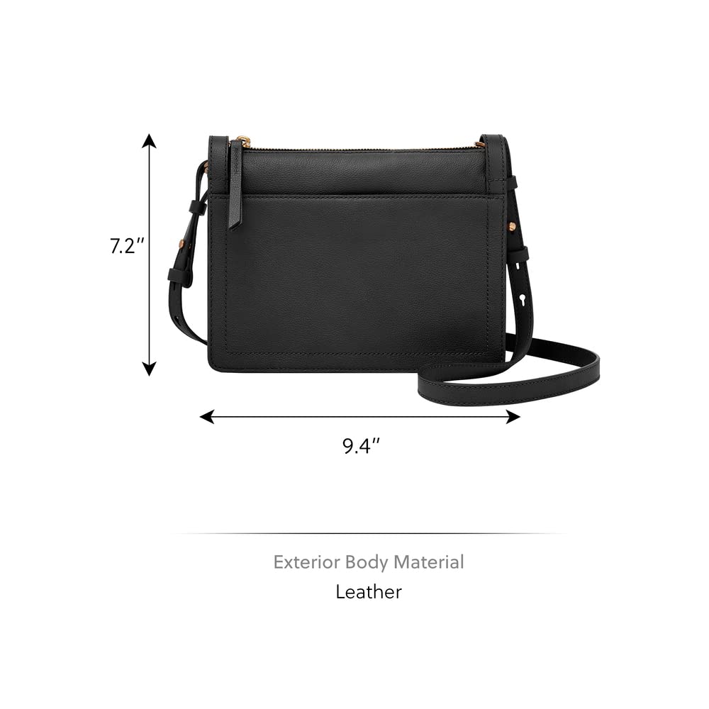Fossil Taryn bolso de mujer, bandolera de piel negra, L: 24,1 cm, A: 5,7 cm, A: 18,4 cm, ZB1894001