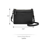 Fossil Taryn bolso de mujer, bandolera de piel negra, L: 24,1 cm, A: 5,7 cm, A: 18,4 cm, ZB1894001