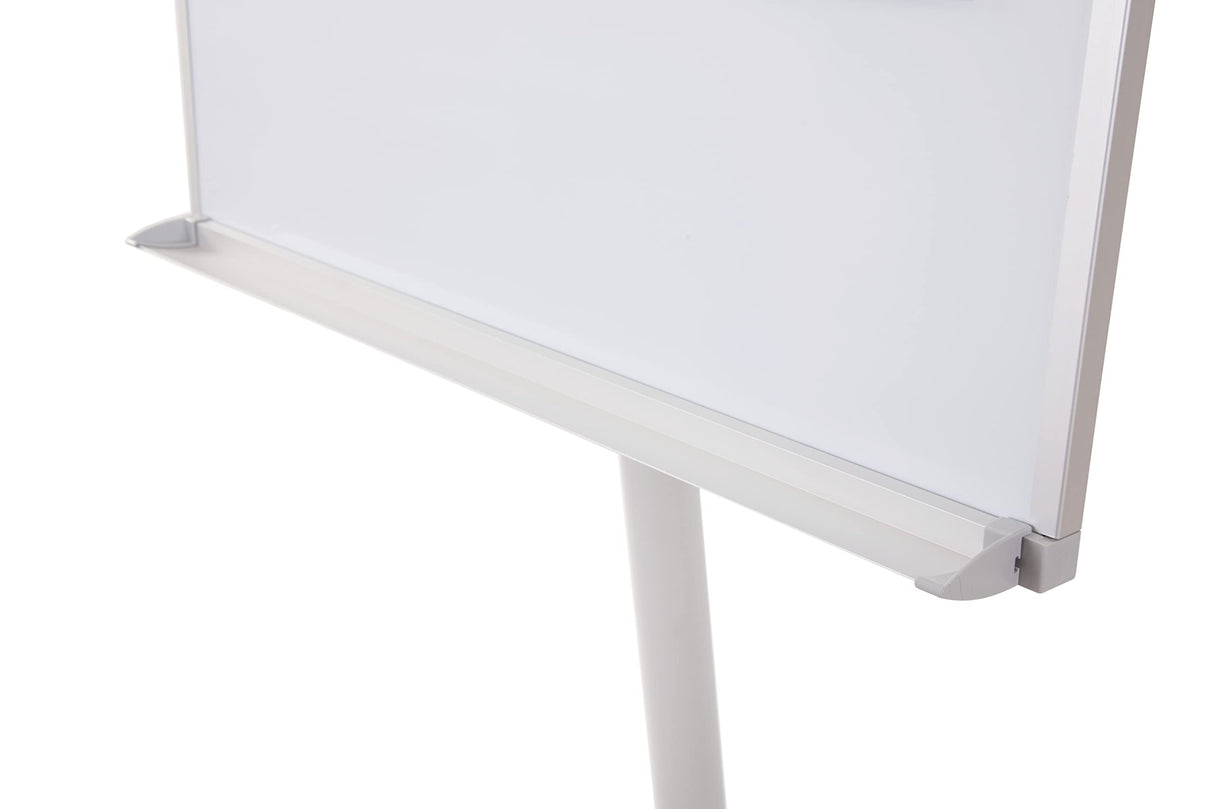 Bi-Office Pizarra Magnética con caballete móvil Smart, rotafolios con ruedas, marco de aluminio de 70 x 100 cm