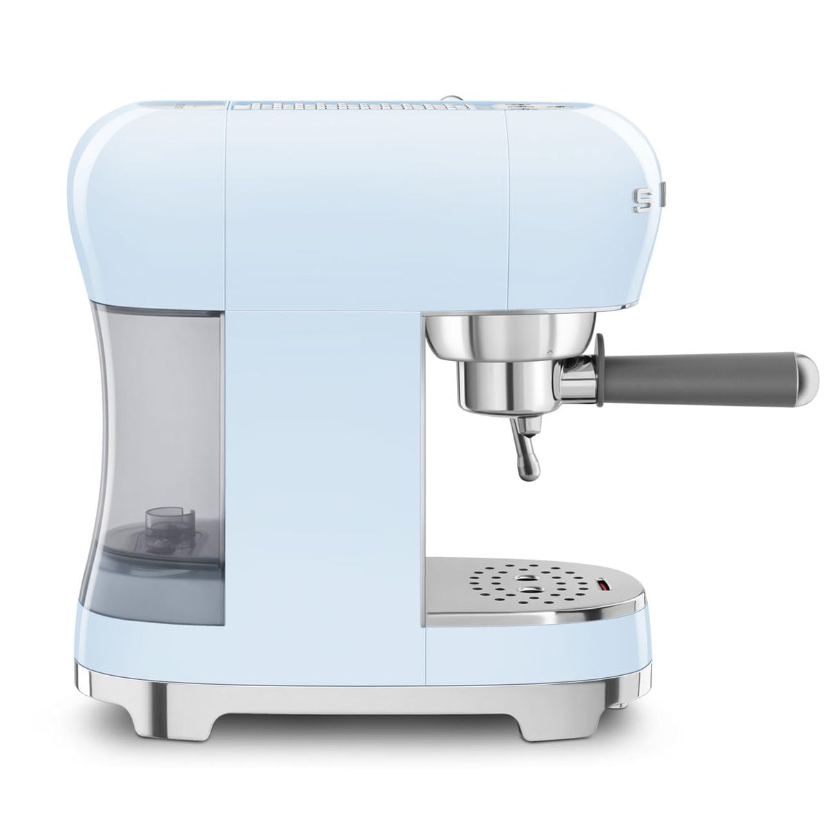 Smeg, ECF02PBEU - Máquina espresso con función de vapor capuchino, bloque térmico, caja grande de taza y doble función café, depósito de agua de 1 l, sistema de fácil uso, 1350 W, azul