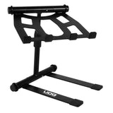 UDG Ultimate-DJ-Gear.COM Soporte para portátil Ajustable en Altura Color Negro - Estante telescópico Ajustable en Altura para portátil Que Gira 360°, Adecuado para DJs móviles y músicos electrónicos