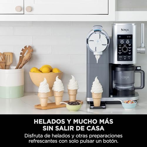Ninja Swirl by CREAMi máquina de helados y máquina de yogurt helado con 2 tarrinas, 13 funciones, prepara helado, helado cremoso, gelato, sorbete, batido y más, opción de extras, Plata, NC701EU