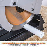 Evolution Power Tools - R355CPS Sierra tronzadora multimaterial, Corta acero dulce, aluminio, plástico, incluso madera con clavos incrustados, 355 mm