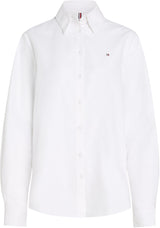 Tommy Hilfiger Camisa Mujer Oxford Relaxed Fit, Blanco (TH Optic White), 42