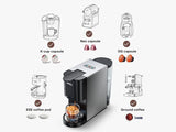 HiBREW Cafetera de cápsulas 4 en 1, 1450 W, H3A